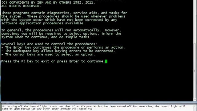 AIX pSeries - turning off the amber system error attention light смотреть онлайн