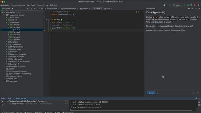 Atomic Kotlin Course - Data Types смотреть онлайн