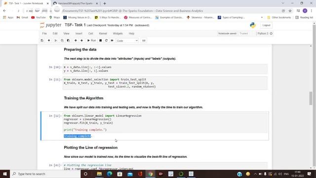Prediction using Supervised Machine Learning in Python | The Sparks Foundation смотреть онлайн