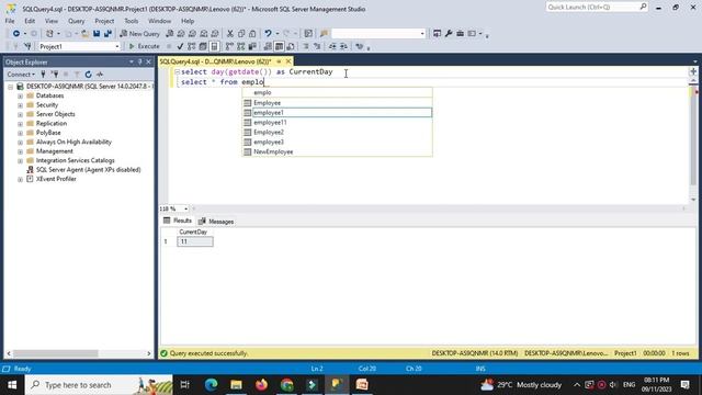 Returning Date and time parts functions In MS-SAL Server смотреть онлайн