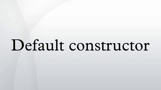 Default constructor смотреть онлайн