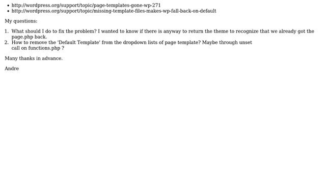 Wordpress: How to fix a theme with page.php Default Template that accidentally deleted? смотреть онлайн