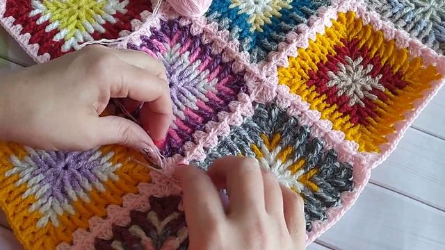 2 часть МК. Соединение мотивов крючком. смотреть онлайн