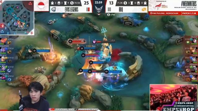 REACT STREAMER CLAUDE SKYLAR - EVOS VS RRQ MATCH 2 смотреть онлайн