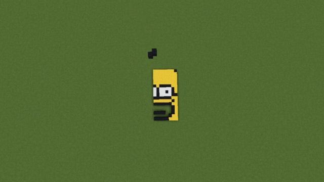 Homer Simpson falling pixel art in Minecraft Java смотреть онлайн