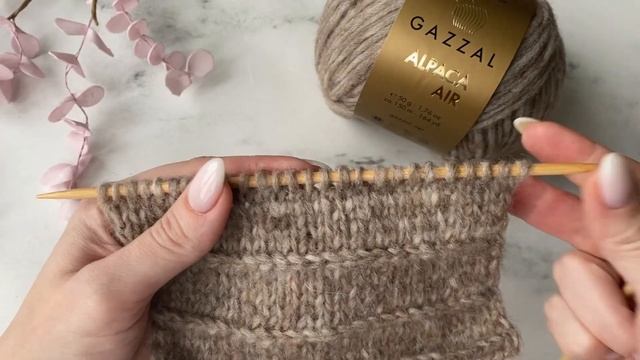 Поперечная коса спицами / Обзор Gazzal Alpaca Air смотреть онлайн