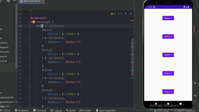 Column and Row in Jetpack Compose | English | Android Studio смотреть онлайн