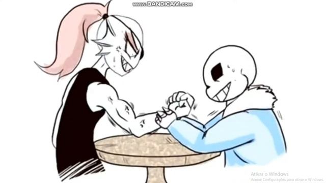 Sans and Undyne in a arm's battle ! - Undertale funny comic смотреть онлайн