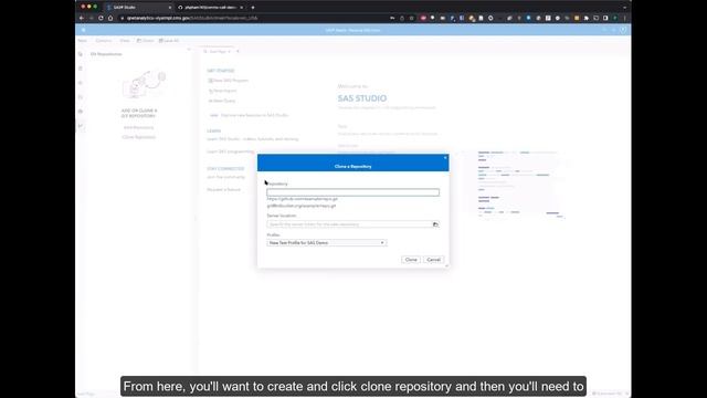 Cloning a Git Repository in SAS Studio смотреть онлайн