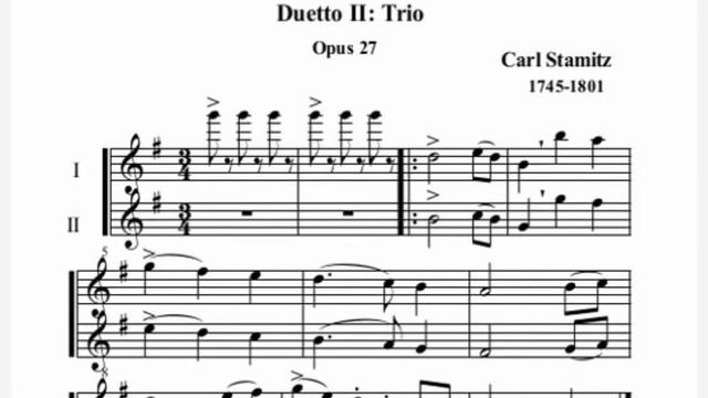 Ar 285-320 bpm - Play-along recorder duets - "Trio" by Stamitz - AA #3/3 смотреть онлайн