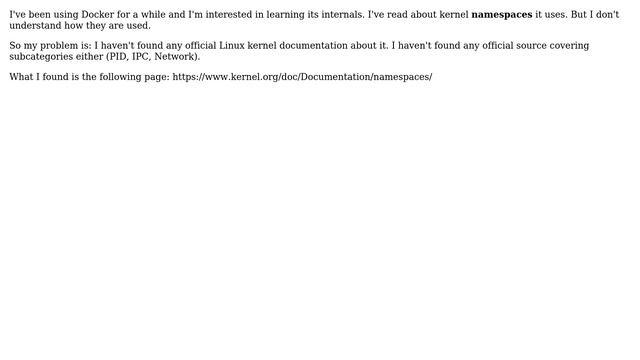 Unix & Linux: How to find official documentation about Linux kernel namespaces? смотреть онлайн