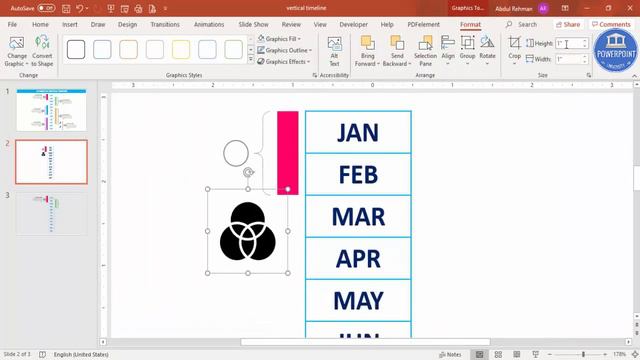Create 12 Months Vertical Business Timeline Slide in PowerPoint | Business Presentation | Free PPT смотреть онлайн