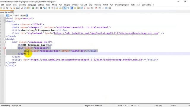 Bootstrap5 | BS progress bar | Part-17 смотреть онлайн