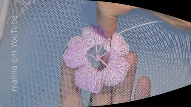 Wool Rose applique How to make a Rose applique Hand Embroidery on knitted items смотреть онлайн