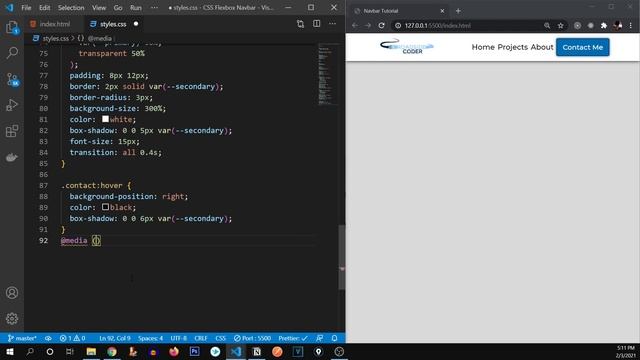Responsive Navigation Bar Tutorial with CSS Flexbox and Cool Animating Navbar menu смотреть онлайн