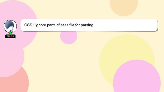 CSS : Ignore parts of sass file for parsing смотреть онлайн