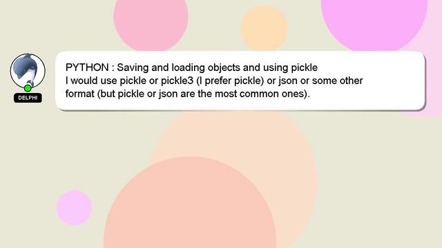 PYTHON : Saving and loading objects and using pickle смотреть онлайн