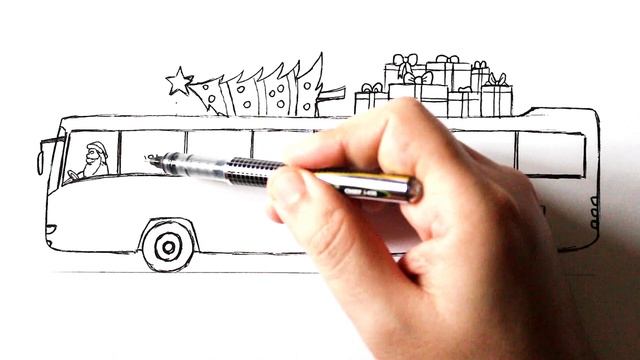 Как нарисовать Автобус Деда Мороза смотреть онлайн