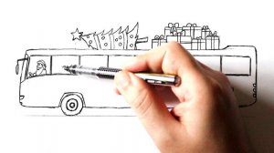 Как нарисовать Автобус Деда Мороза