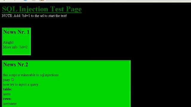 Simple SQL Injection Demonstration смотреть онлайн