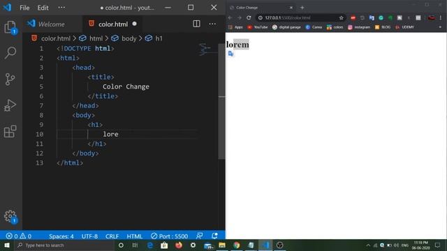 How To Change Font/Text color in HTML | color in HTML | change font color in HTML | HTML tutorials смотреть онлайн
