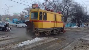 Трамвай снегоочиститель ГС-4 №СН-8 г. Саратов