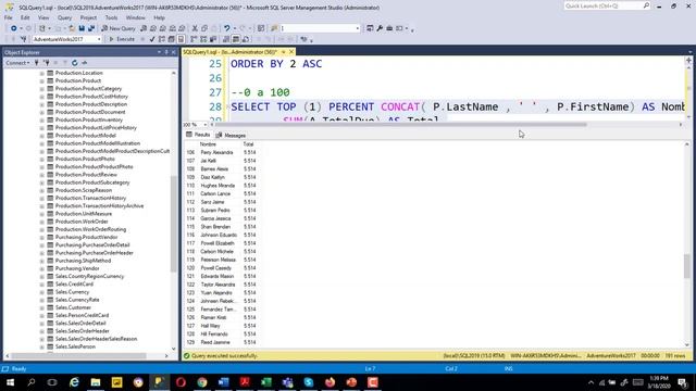 020 - Querying Data with Transact-SQL - TOP (N) смотреть онлайн