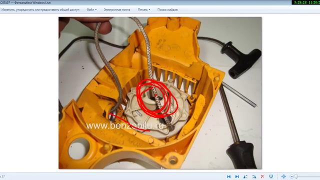 Отремонтировать стартер на бензопиле своими руками. смотреть онлайн
