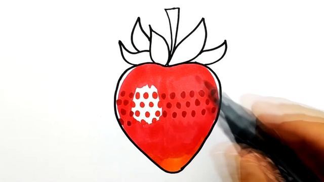 Как просто нарисовать Реалистичную Клубнику Просто рисуем клубнику Рисунки для срисовки #606 смотреть онлайн