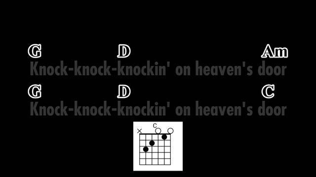 Chord & lyrics Guns N Roses - Knockin on heaven's door смотреть онлайн