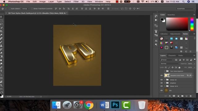 3D Text Styles Dark Gold PSD Free Download By VFX Pro ||  Photoshop Tutorial