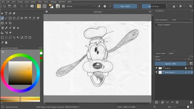 Coloring a Pencil Sketch in Krita смотреть онлайн