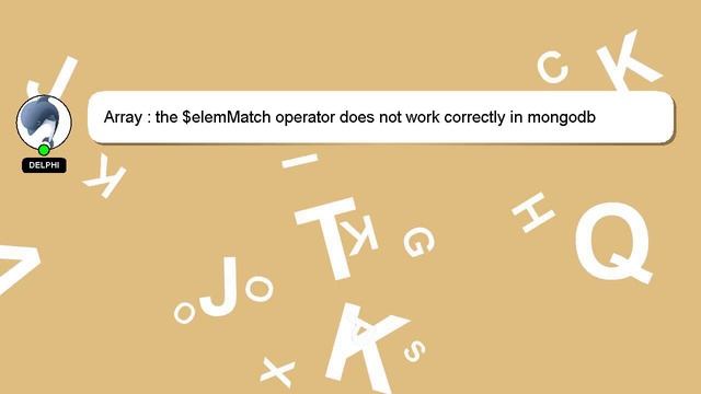 Array : the $elemMatch operator does not work correctly in mongodb смотреть онлайн