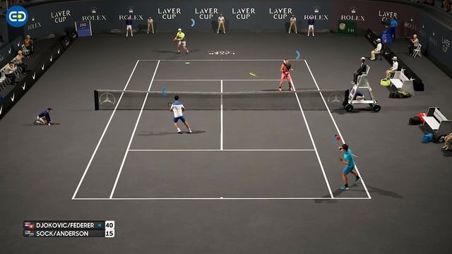 Federer/Djokovic vs Anderson/Sock - AO International Tennis PC Gameplay смотреть онлайн