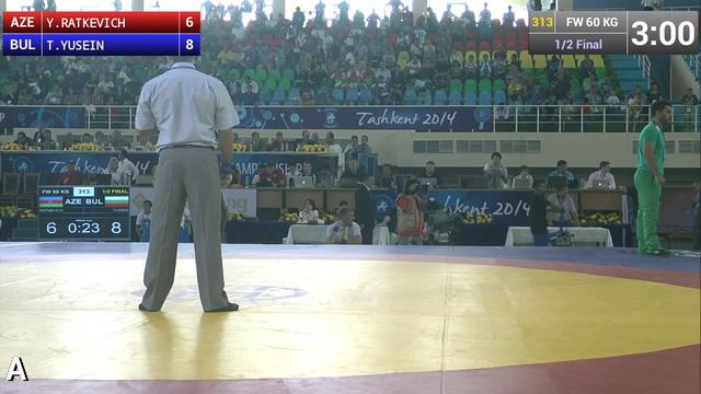 Semifinal - Female Wrestling 60 Kg - Y. RATKEVICH (AZE) Vs T. YUSEIN (BUL) - Tashkent 2014