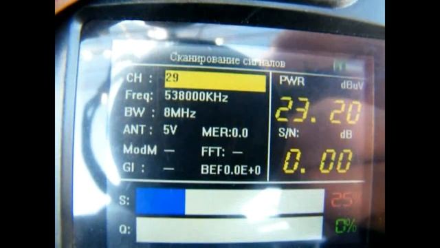 Сравнение эфирных наружных антенн прибором Vf 6800 Combo