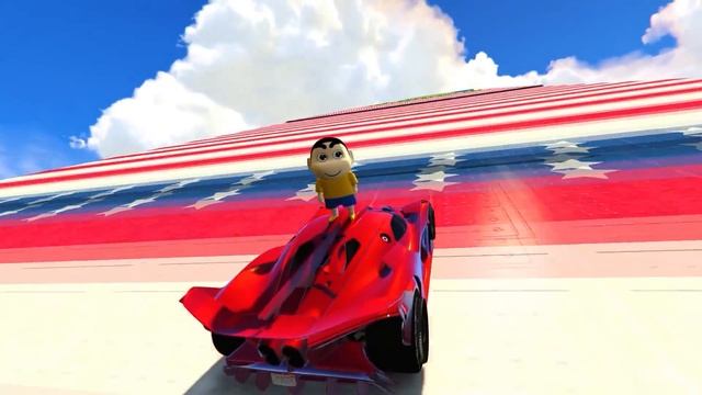 SHINCHAN AND FRANKLIN TRIED THE IMPOSSIBLE ROAD TO SPACE CHALLENGE GTA 5 смотреть онлайн