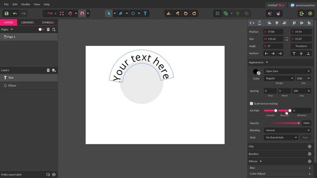 Gravit Designer - Text on Path смотреть онлайн