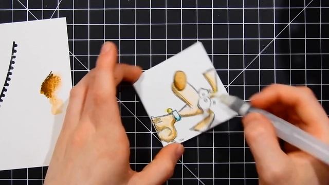 Watercoloring Stamped Images + Canvases With Distress Crayons