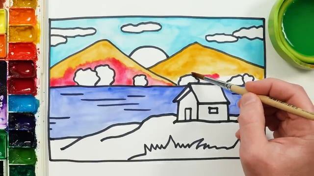 Рисуем фломастерами. Простой милый рисунок. Рисование для детей смотреть онлайн