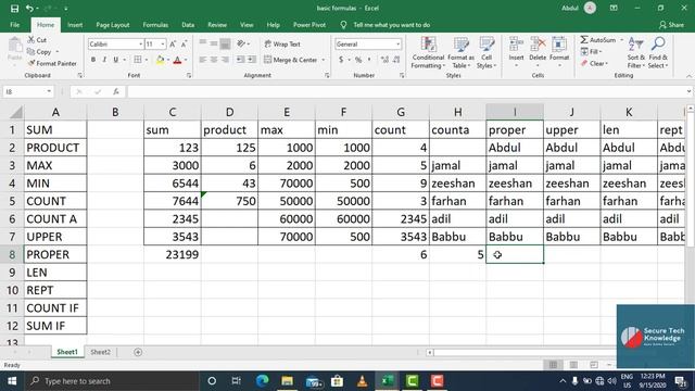 Useful Formulas In Excel | Daily Basis Formulas In Excel | Ms.Office 2019 смотреть онлайн