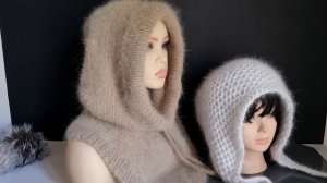 Капор с манишкой, шапочка чепчик. Вяжем вместе? Вы согласны?