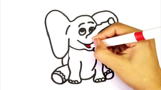 How to draw an elephant / Как нарисовать слона / Сурет салу піл смотреть онлайн