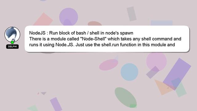 NodeJS : Run block of bash / shell in node's spawn смотреть онлайн