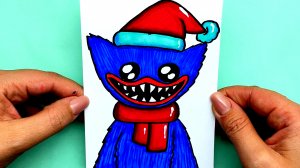 Как нарисовать Хагги Вагги в Новогодней Шапке Рисунок на Новый Год 2023 Рисунки Юльки.mp4