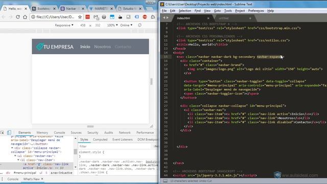 Curso de Bootstrap 4 - #67 El componente Navbar (Expandiendo el menú)? смотреть онлайн