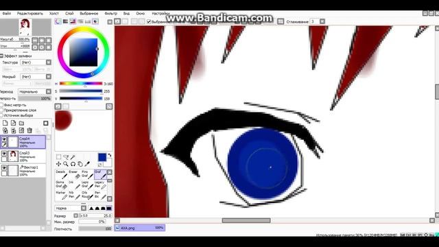 Рисуем глаз в Paint tool Sai мышкой. смотреть онлайн