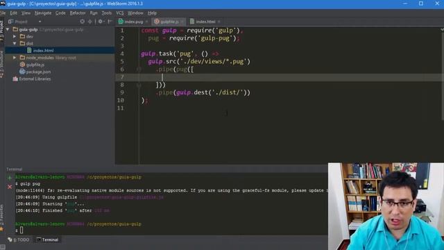 ¿Cómo compilar Jade Pug con Gulp смотреть онлайн