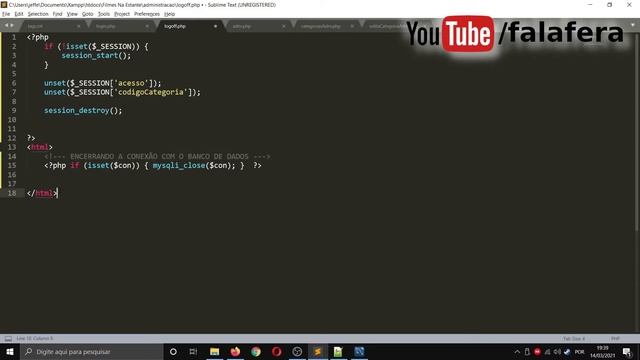 Aula 36 - Fazendo o Logoff no Site - MySQL & PHP смотреть онлайн