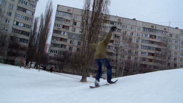 SnowSkate 360flip on hill rise смотреть онлайн